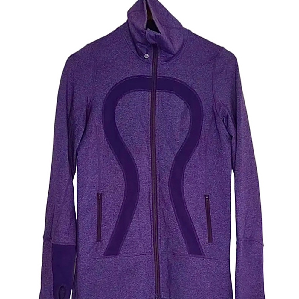 Lululemon In Stride Full Zip Jacket Heathered Concord Purple Size 6